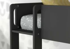 Etagenbett Jip mit Schrank & Schubladen - 90x190cm - Eiche/weiß/grau