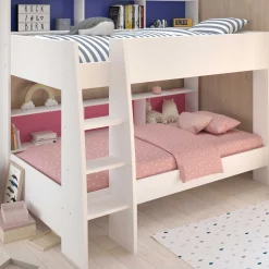 Etagenbett Leo inkl. Matratzenauflagen - Blau / Rosa