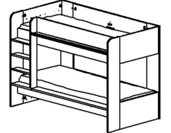 Etagenbett Matis - 90x200cm - inkl. Lattenroste - Kastanie Dekor