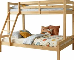 Etagenbett Sven - 90x200 & 140x200cm - 3 Personen – massives Kiefernholz