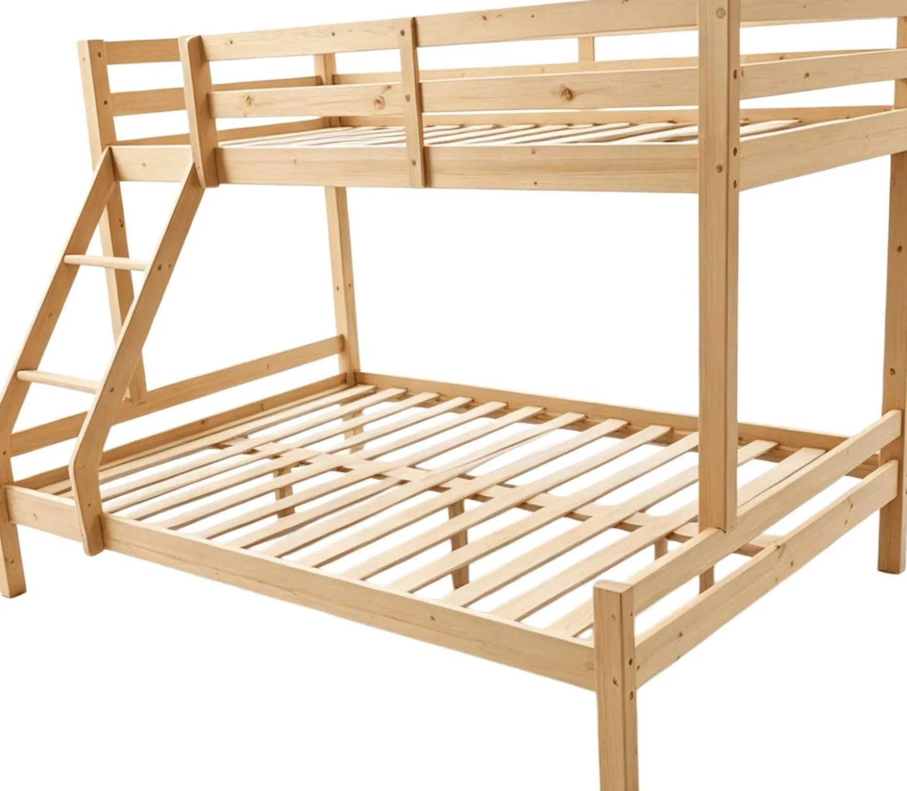 Etagenbett Sven - 90x200 & 140x200cm - 3 Personen – massives Kiefernholz