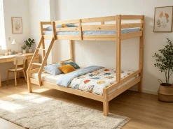 Etagenbett Sven - 90x200 & 140x200cm - 3 Personen – massives Kiefernholz