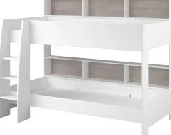Etagenbett Taylor 90x200 - mit Stauraum - weiß /grau