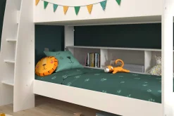 Etagenbett Taylor 90x200 - mit Stauraum - weiß /grau