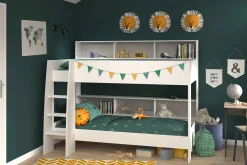 Etagenbett Taylor 90x200 - mit Stauraum - weiß /grau