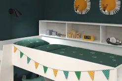 Etagenbett Taylor 90x200 - mit Stauraum - weiß /grau