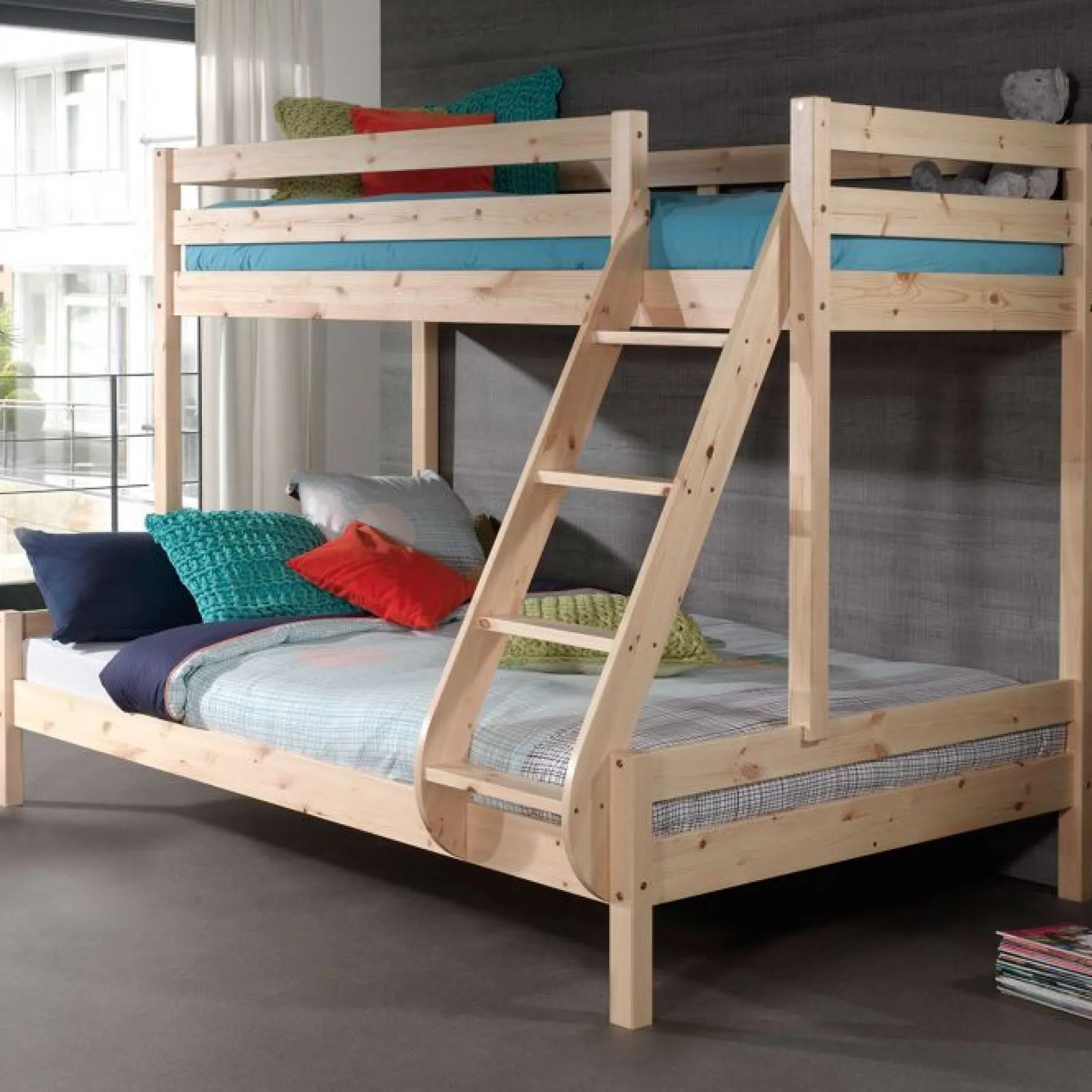 Etagenbett Triple 3-Sitzer Holz - Kieferholz