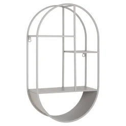 Feira Ovales Wandregal aus grauem Stahl 35x15x60 cm