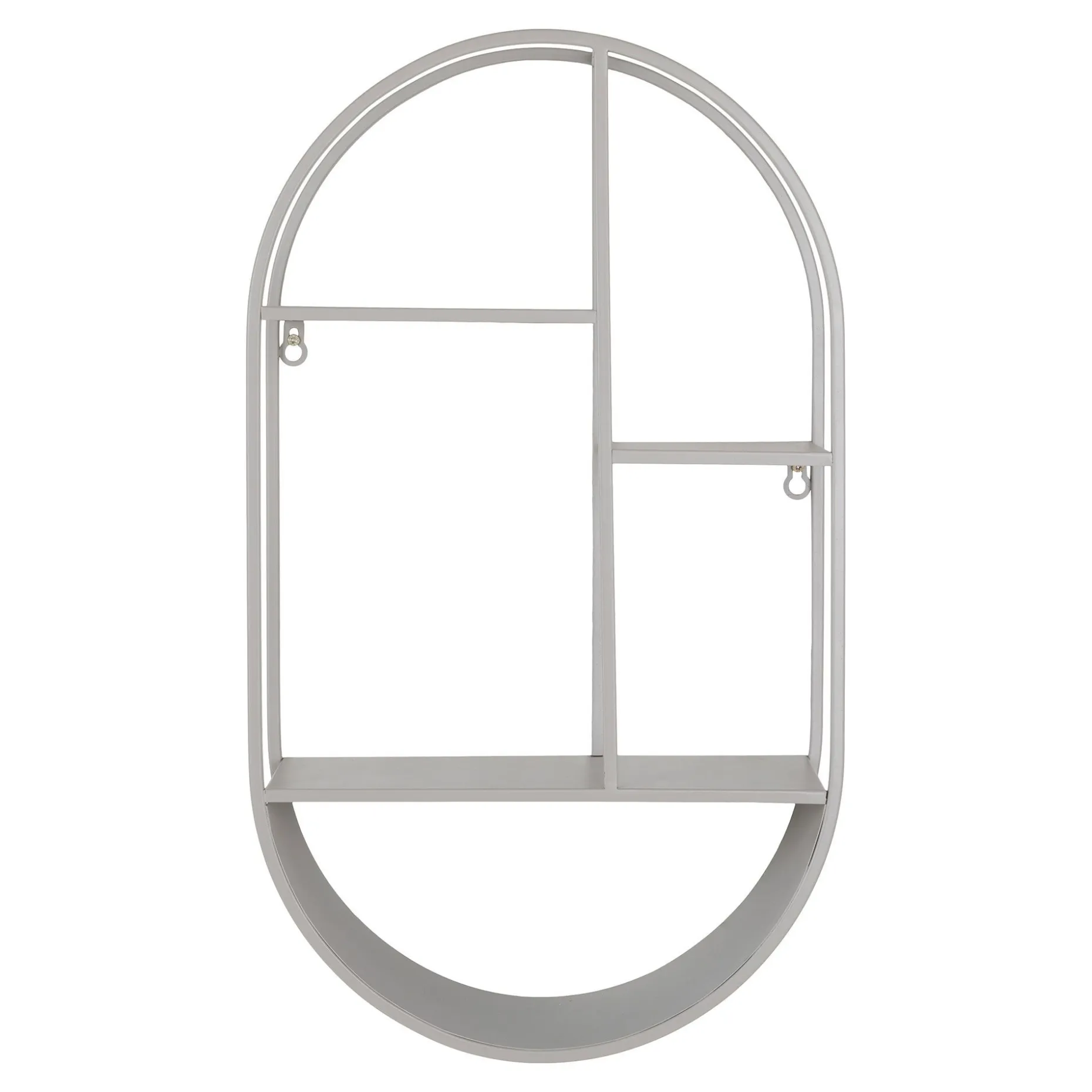 Feira Ovales Wandregal aus grauem Stahl 35x15x60 cm