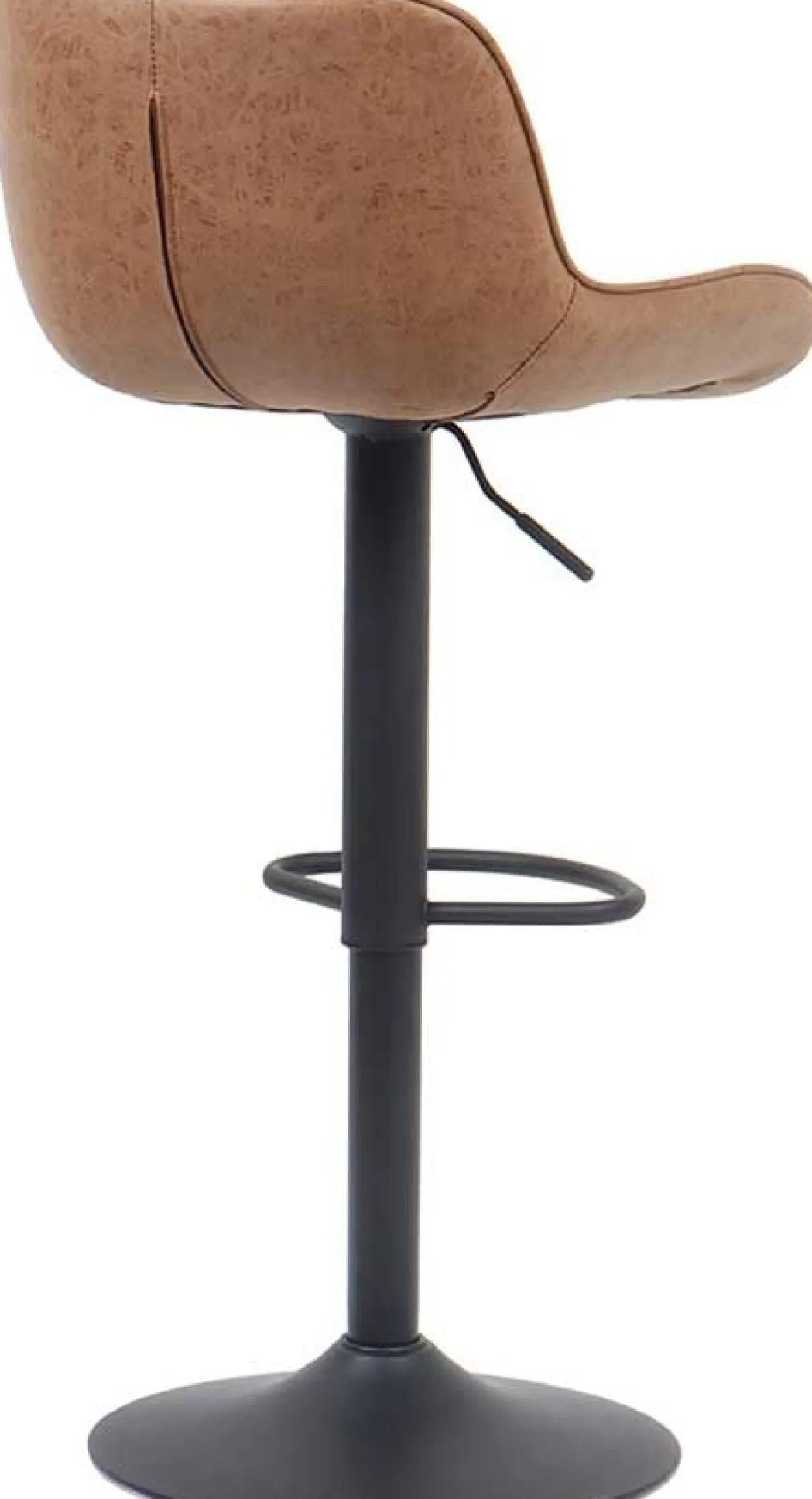 Rousseau Fenna" Cognac PU Barhocker | Metallbeine | 84-105 x 48 x 49.5cm