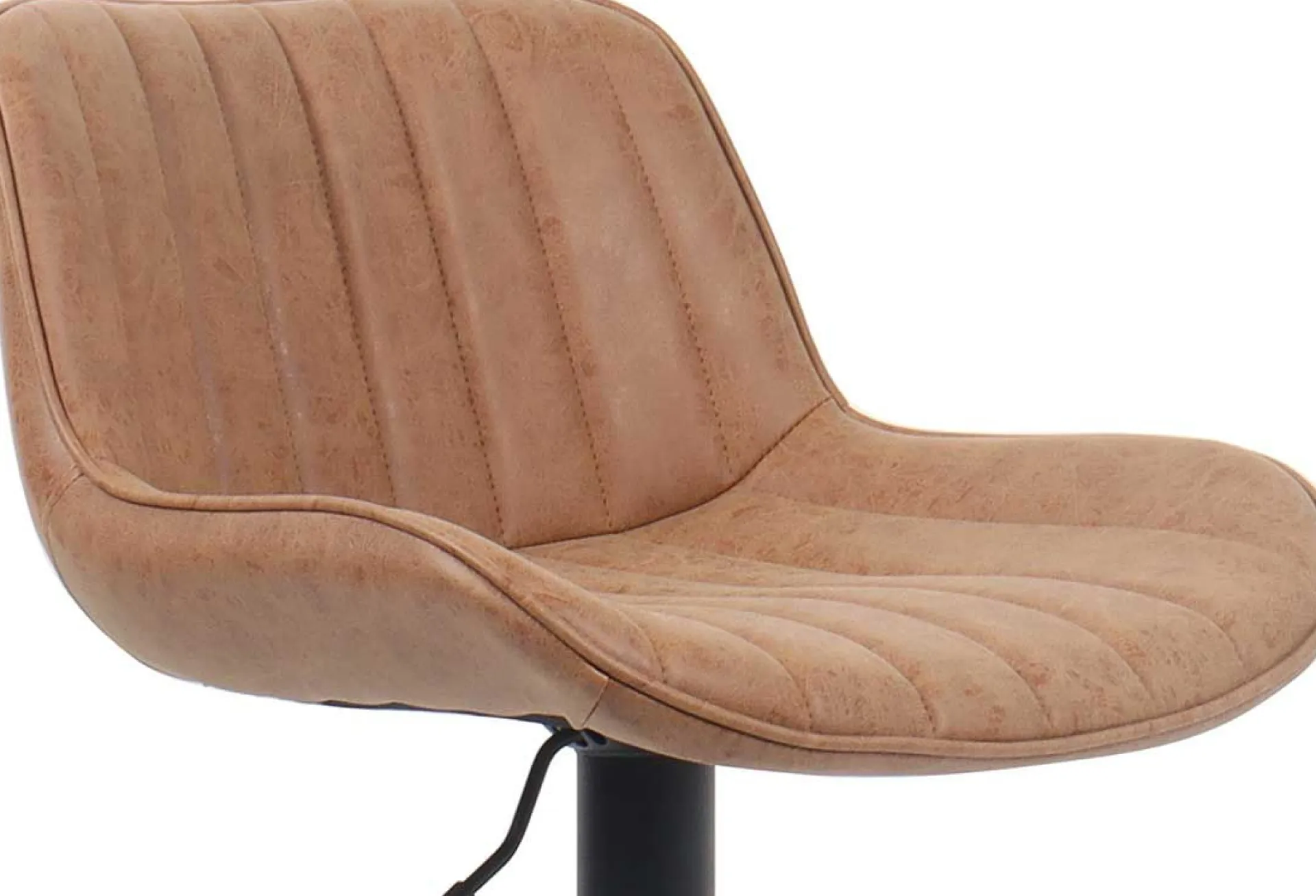 Rousseau Fenna" Cognac PU Barhocker | Metallbeine | 84-105 x 48 x 49.5cm