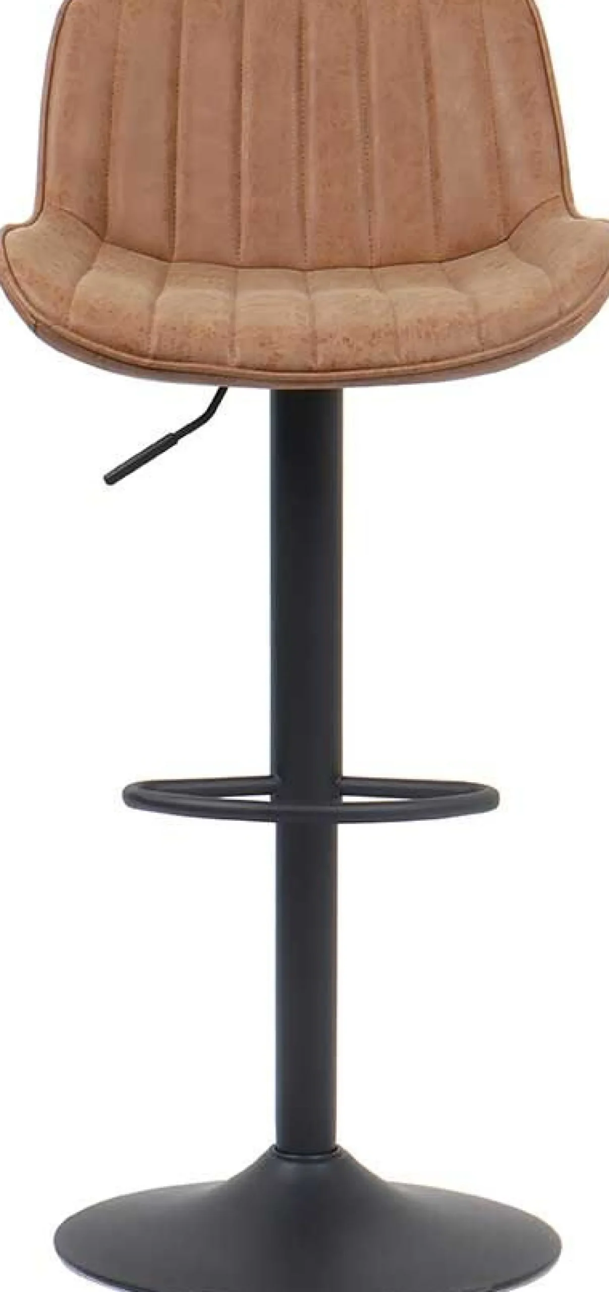 Rousseau Fenna" Cognac PU Barhocker | Metallbeine | 84-105 x 48 x 49.5cm