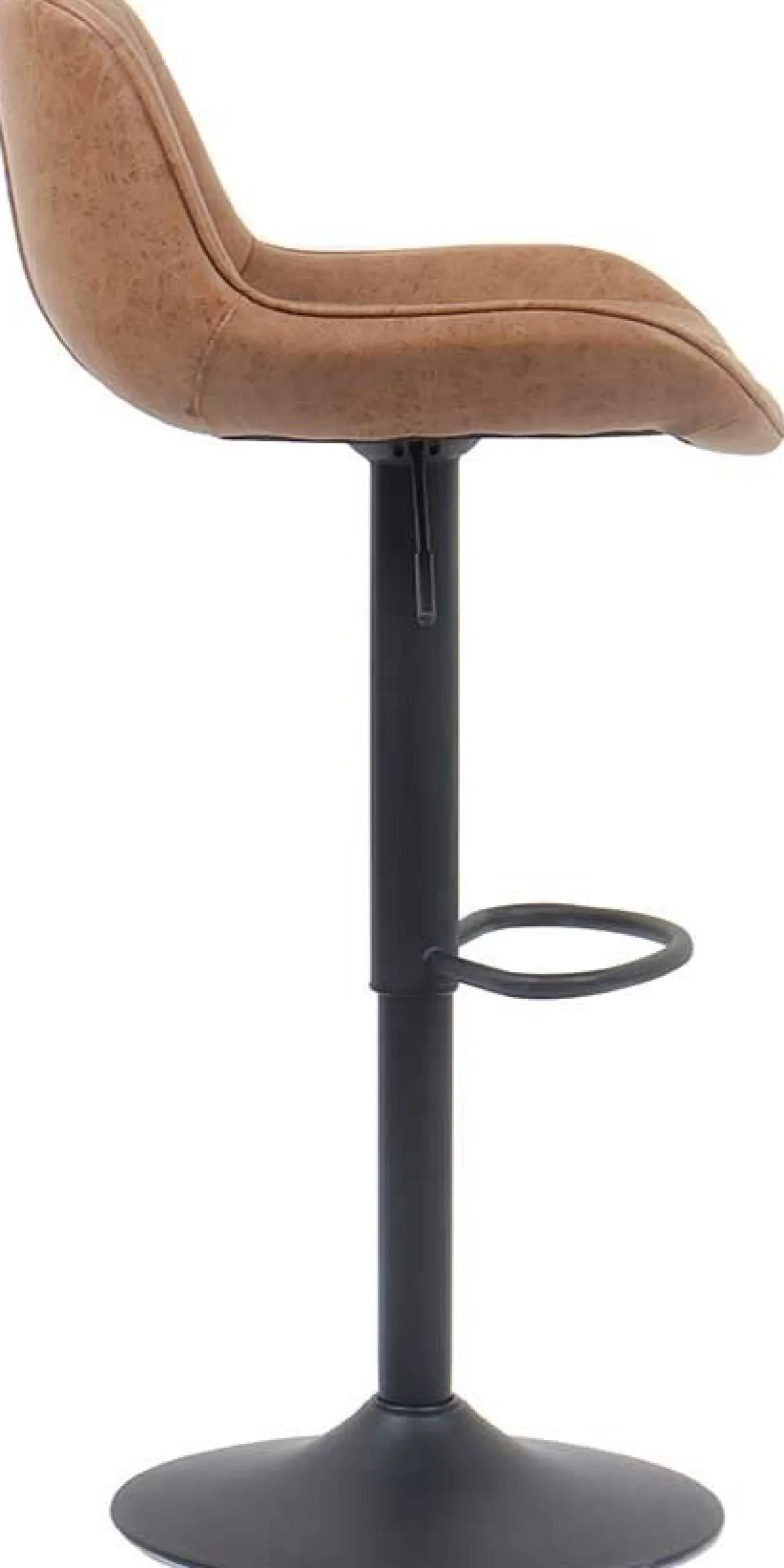 Rousseau Fenna" Cognac PU Barhocker | Metallbeine | 84-105 x 48 x 49.5cm