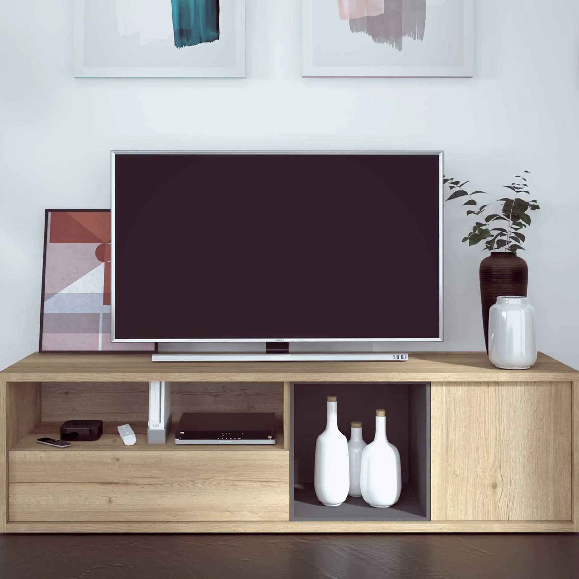 Fernsehmöbel Frame 177cm - Eiche hell