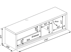 Fernsehmöbel Frame 177cm - Eiche hell