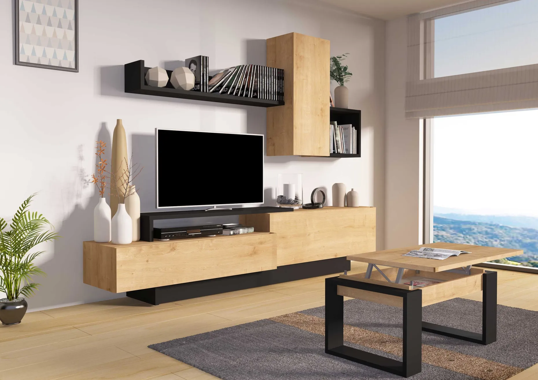 Fernsehschrank Cosmit 240cm - Eiche/anthrazit