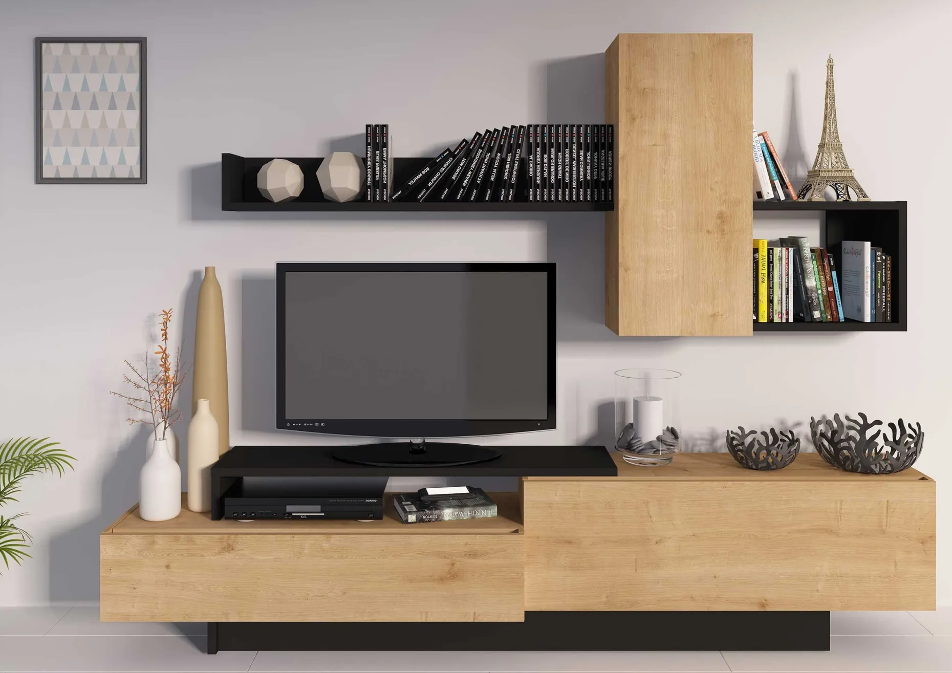 Fernsehschrank Cosmit 240cm - Eiche/anthrazit