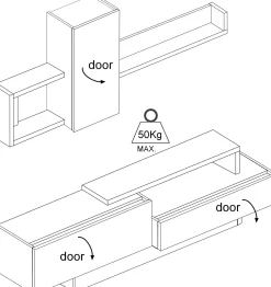 Fernsehschrank Cosmit 240cm - Eiche/anthrazit