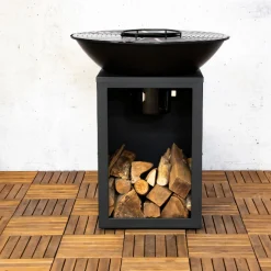Sens-Line Feuerschale Evelyn mit Grill - 80x80x92 cm -