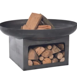 Redfire Feuerschale mit Holzlager Uma 80cm Stahl -
