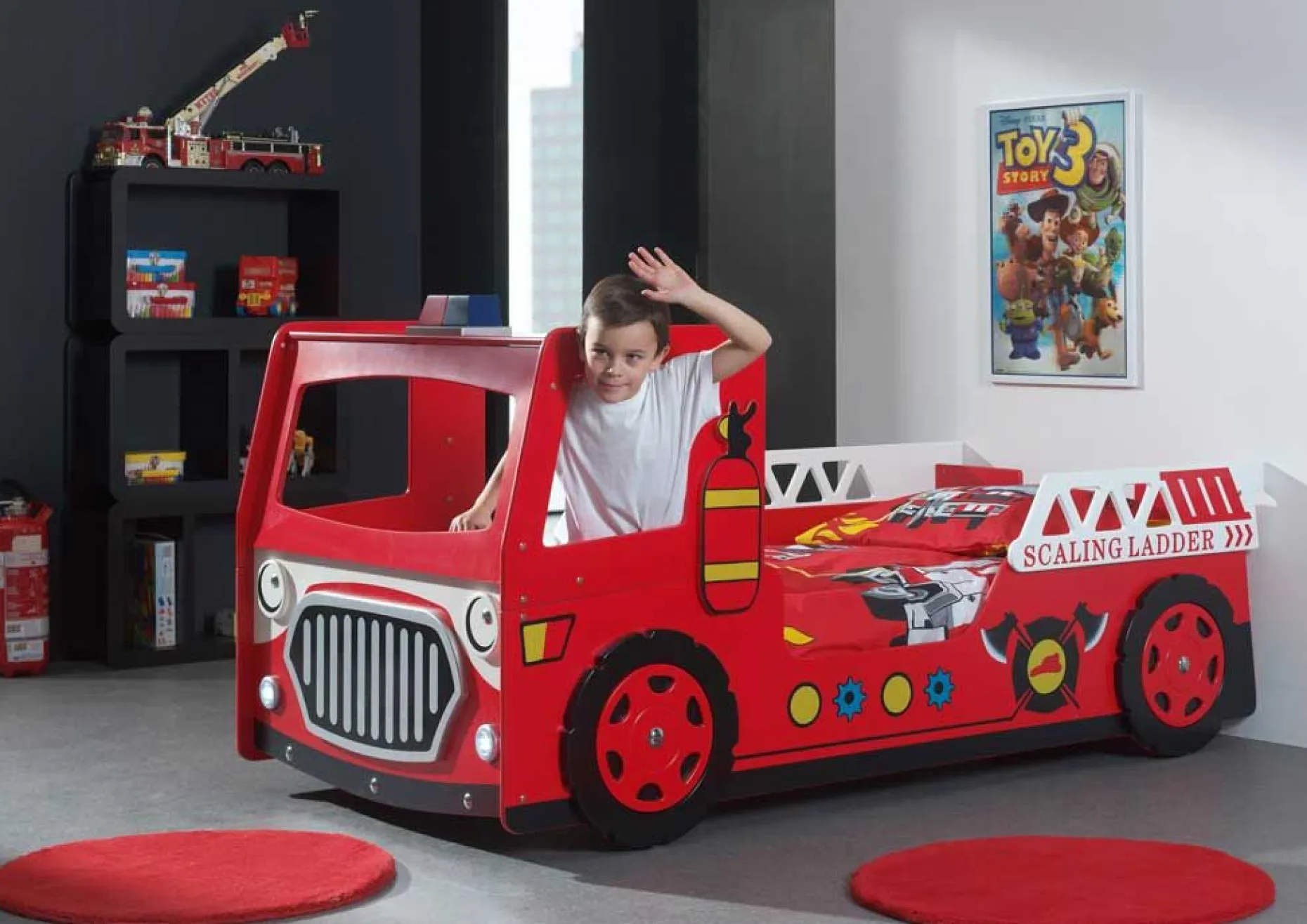 Feuerwehrbett Firetruck mit LED-Beleuchtung