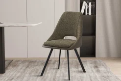 Rousseau Filou' Bouclé dunkel Stuhl | dunkel PU-Polsterung - 85x48x56cm