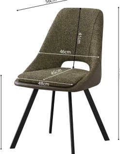 Rousseau Filou' Bouclé dunkel Stuhl | dunkel PU-Polsterung - 85x48x56cm