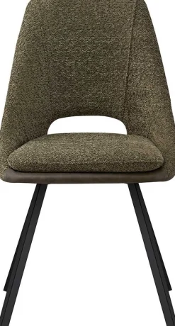 Rousseau Filou' Bouclé dunkel Stuhl | dunkel PU-Polsterung - 85x48x56cm