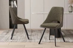 Rousseau Filou' Bouclé dunkel Stuhl | dunkel PU-Polsterung - 85x48x56cm