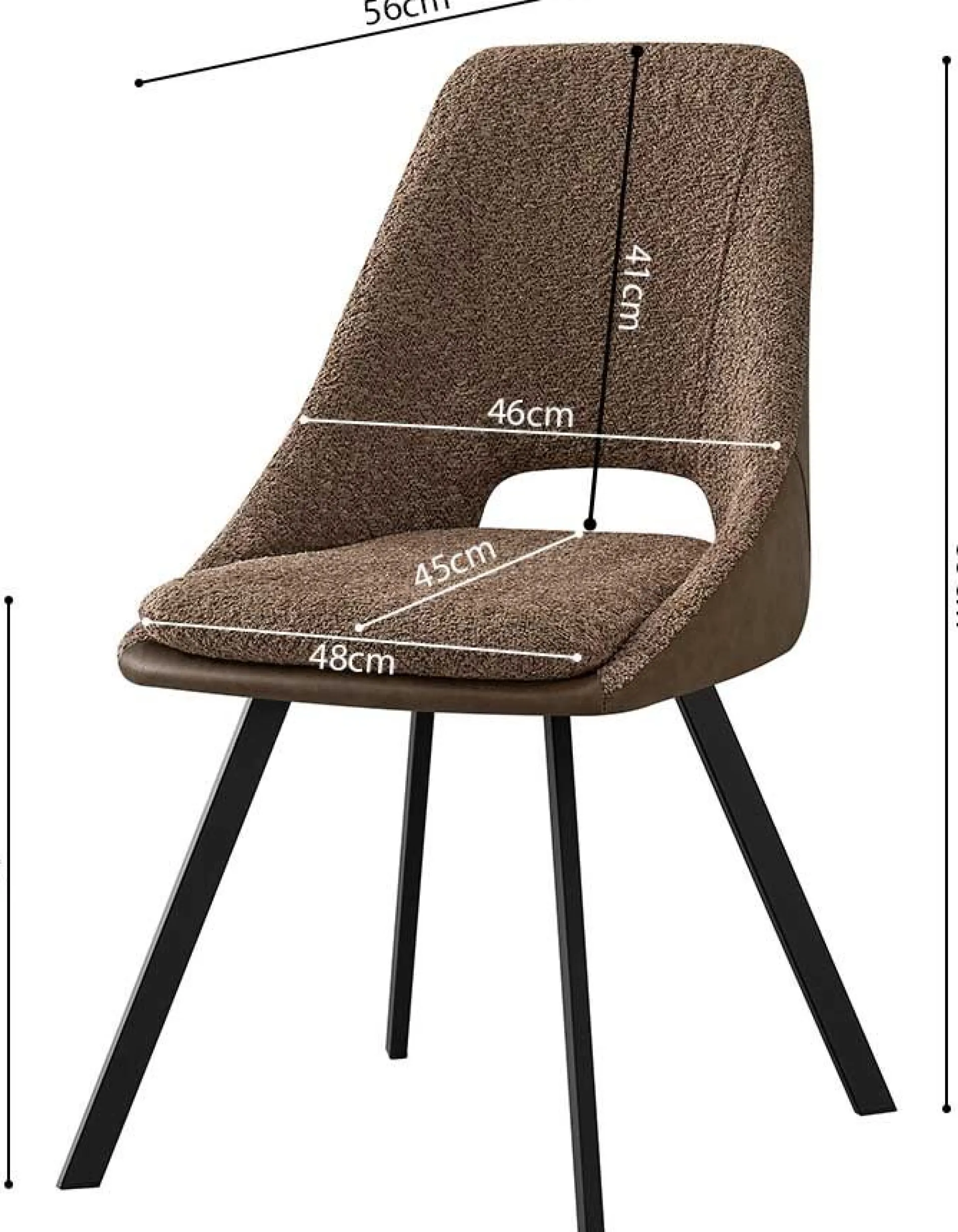 Rousseau Filou' Bouclé Sand Stuhl | PU Polsterung - 85x48x56cm