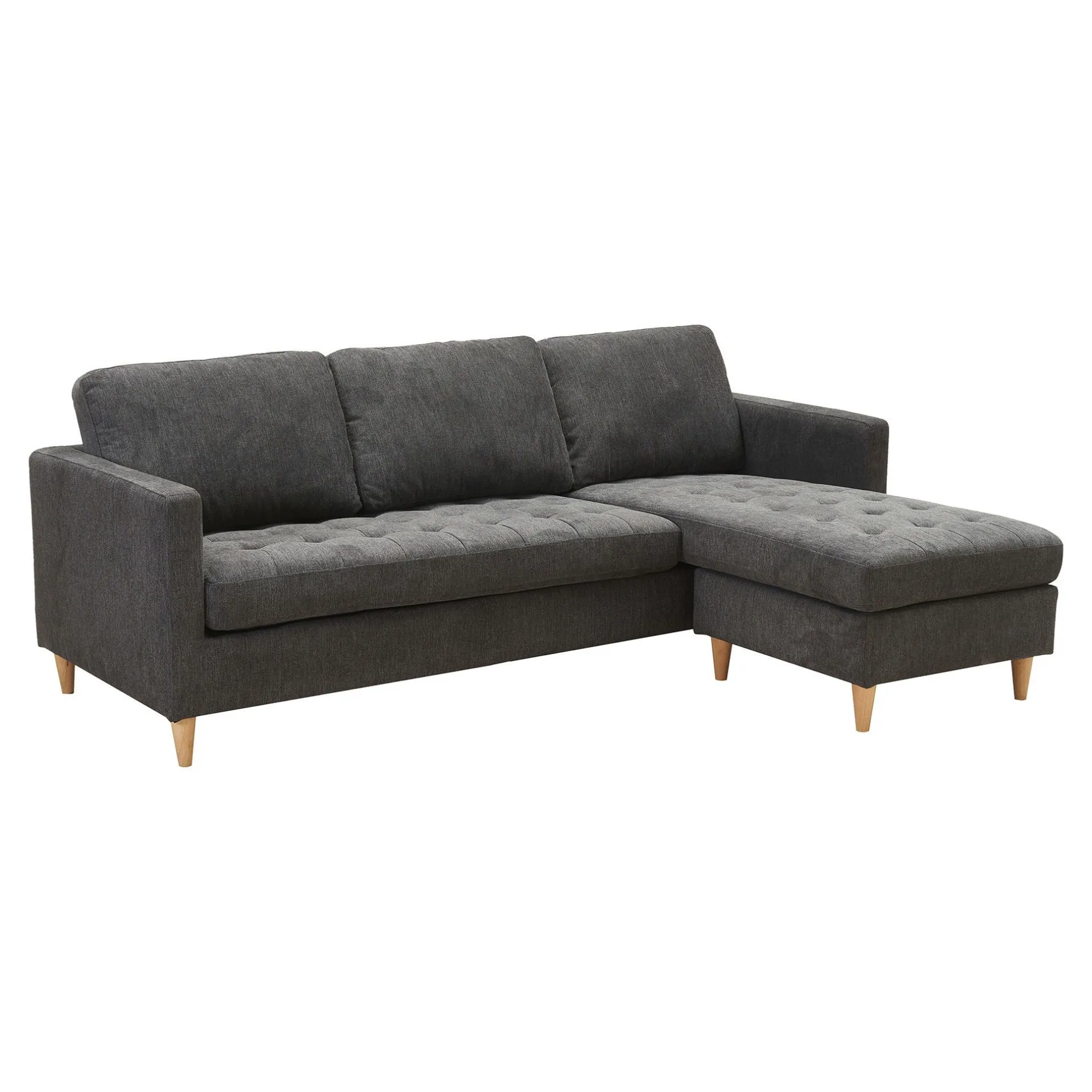 House Nordic Firenze Dunkeles Sofa mit Naturholzbeinen