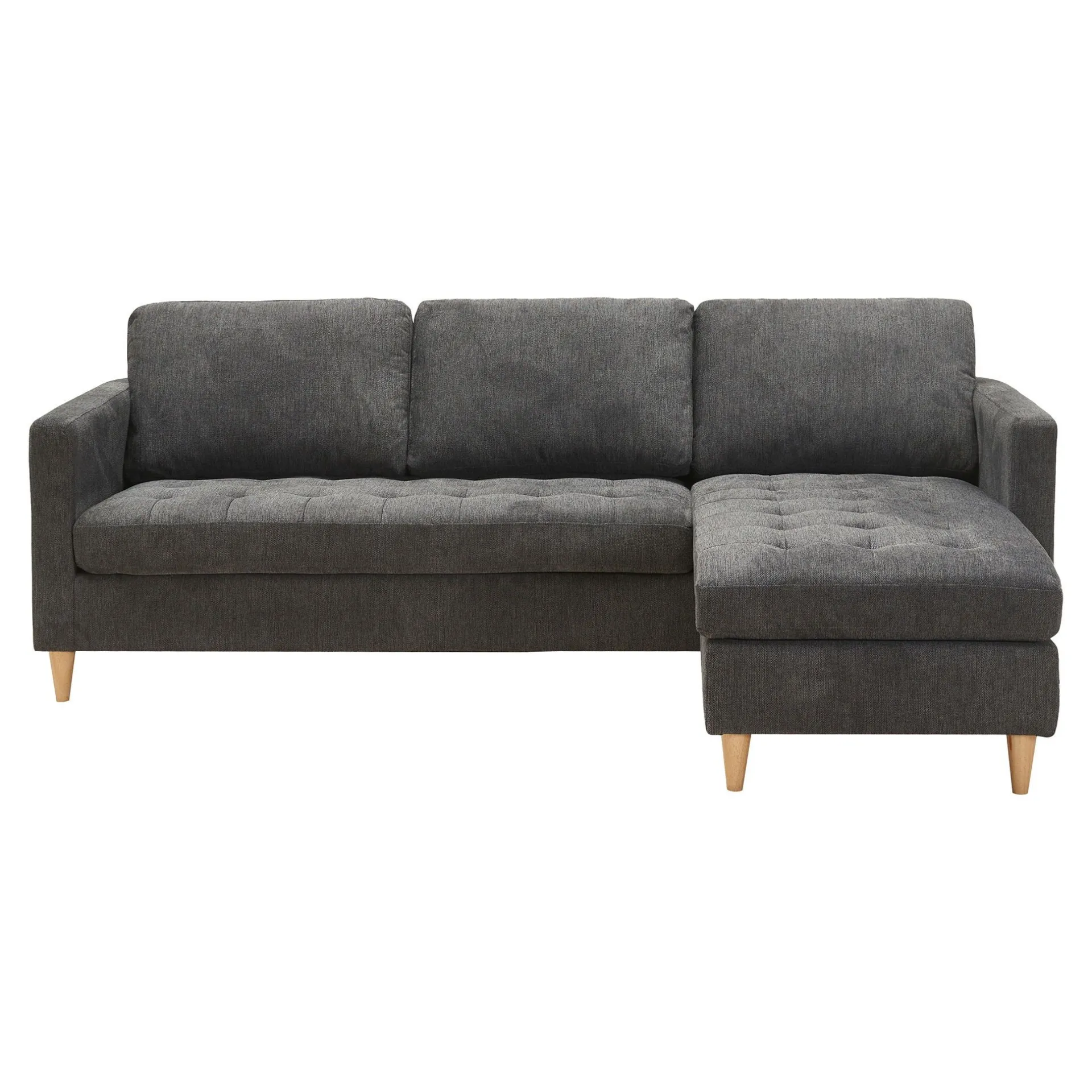 House Nordic Firenze Dunkeles Sofa mit Naturholzbeinen