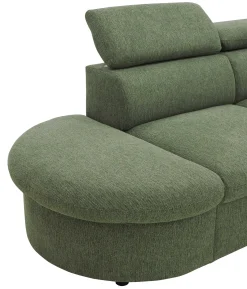 PGS Firenze Ecksofa links - mit Bettfunktion - Stoff oliv