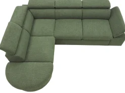 PGS Firenze Ecksofa links - mit Bettfunktion - Stoff oliv