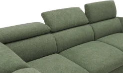 PGS Firenze Ecksofa links - mit Bettfunktion - Stoff oliv