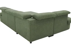 PGS Firenze Ecksofa links - mit Bettfunktion - Stoff oliv