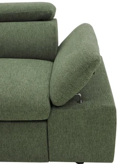 PGS Firenze Ecksofa links - mit Bettfunktion - Stoff oliv