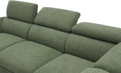 PGS Firenze Ecksofa rechts - mit Bettfunktion - Stoff oliv