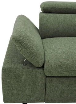 PGS Firenze Ecksofa rechts - mit Bettfunktion - Stoff oliv