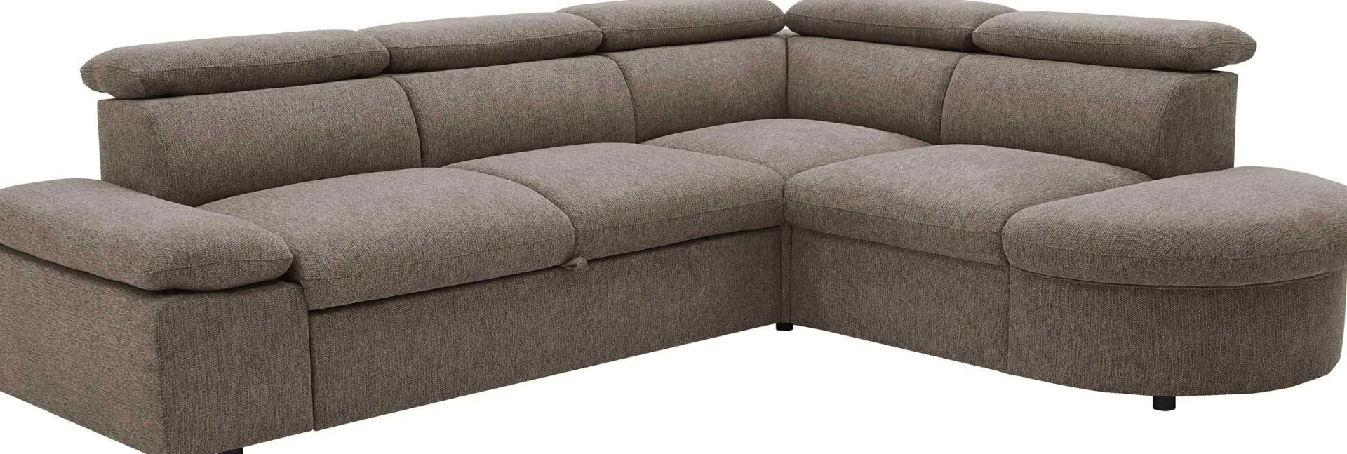 PGS Firenze Ecksofa rechts - mit Bettfunktion - kastaniener Stoff