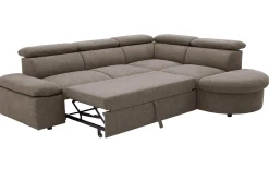 PGS Firenze Ecksofa rechts - mit Bettfunktion - kastaniener Stoff