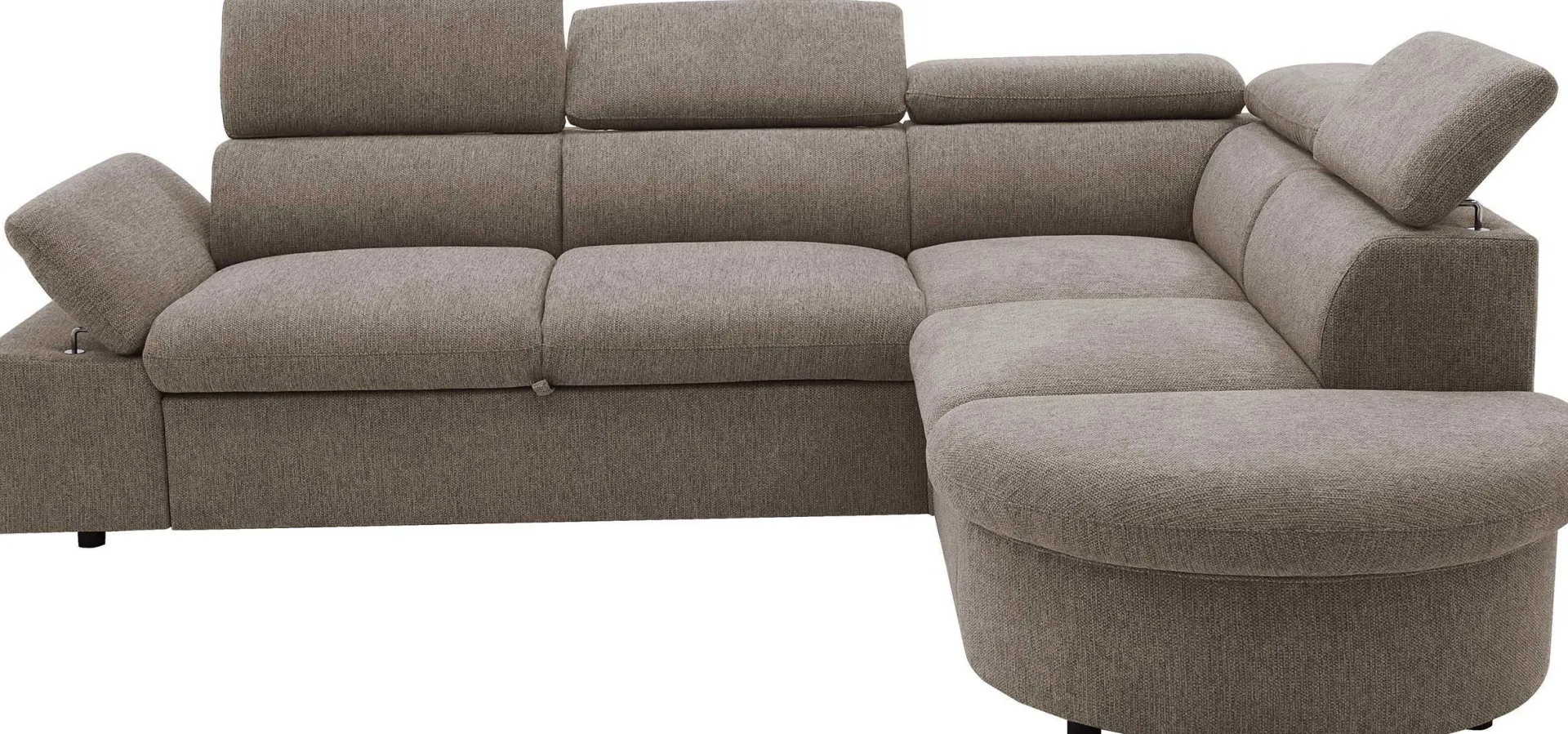 PGS Firenze Ecksofa rechts - mit Bettfunktion - kastaniener Stoff