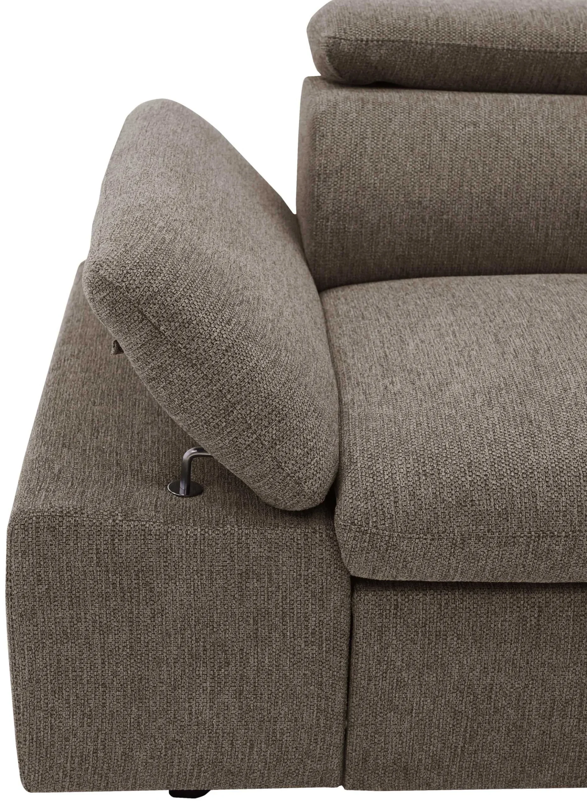 PGS Firenze Ecksofa rechts - mit Bettfunktion - kastaniener Stoff