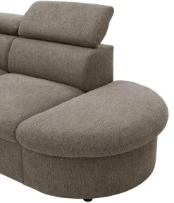 PGS Firenze Ecksofa rechts - mit Bettfunktion - kastaniener Stoff