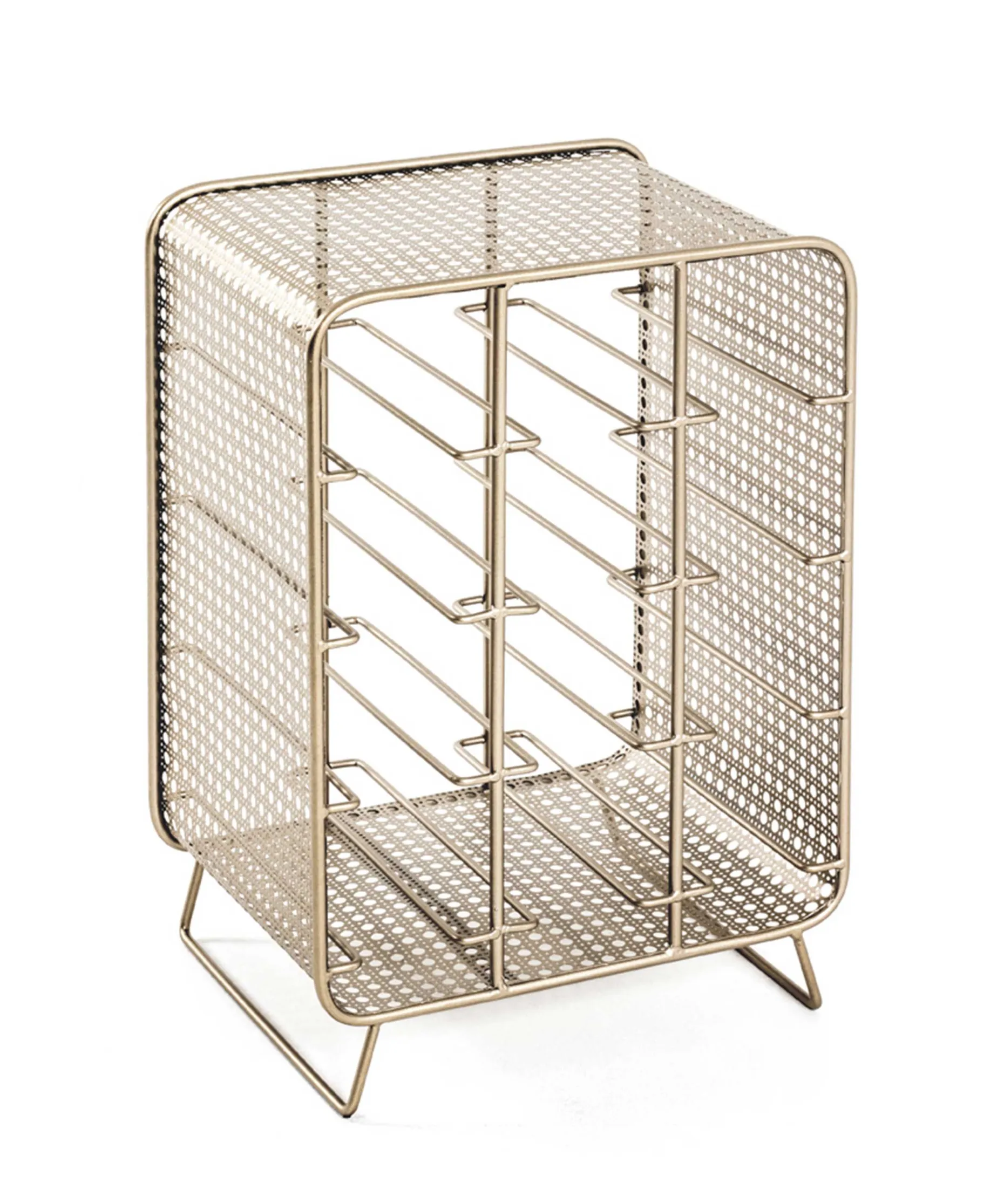 Flaschenhalter | 30 x 24 x 46 cm | Gold / Metall