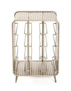 Flaschenhalter | 30 x 24 x 46 cm | Gold / Metall