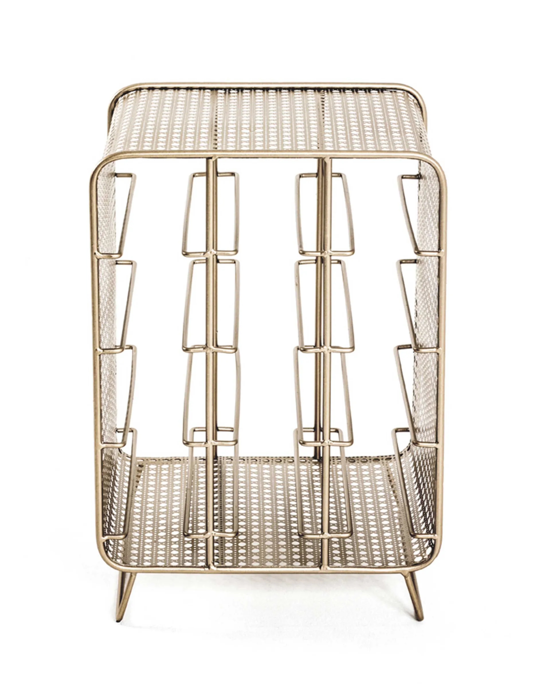 Flaschenhalter | 30 x 24 x 46 cm | Gold / Metall