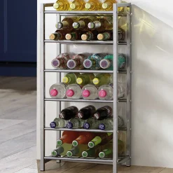 Flaschenhalter | 34 x 22 x 72 cm | Grau / Metall