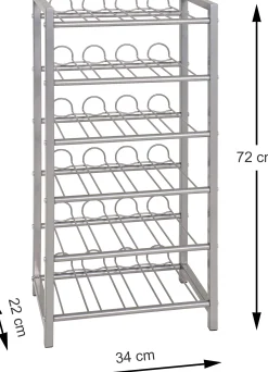 Flaschenhalter | 34 x 22 x 72 cm | Grau / Metall