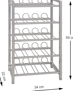 Flaschenhalter | 34 x 22 x 59 cm | Grau / Metall